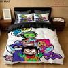 Teen Titans Pattern Bedding uilt Set uilt Cover Pillowcase Home Decoration Birthday Gift (1 * duvet cover + 2 * pillowcase without core)
