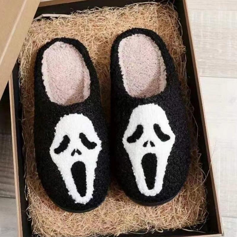 Тапочки-тыквы на Хэллоуин, мужские, плоские, мягкие, теплые, плюшевые, уютные, женские, для дома, пушистые, женская домашняя обувь, модный подарок, горячий