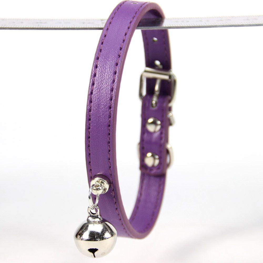 Solid Leather With Bell Safety Kitten Puppy Neck Strap Dog Necklace Cat Collar Pet Accssories