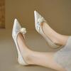 Модные Новые Элегантные Женские Лоферы Мода Свадебная Вечеринка Женское Повседневное Платье Балетки с Острым Носком Универсальные Женские Балетки с Цветком