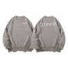 Vintage Trendy Distressed Knit Sweater Loose Fit Crewneck Long Sleeve Couple Top Fall