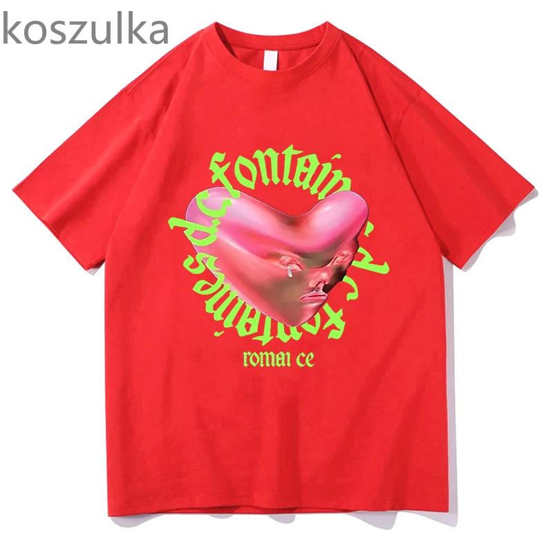 Футболки Fontaines DCRomance Tour Футболки унисекс в стиле хип-хоп большого размера Футболки унисекс из хлопка Унисекс Винтажная уличная одежда Эстетическая одежда