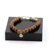 Stones and Minerals. Prehnite Bracelet from Canada + 8 Mm Wooden Beads. Made In France.