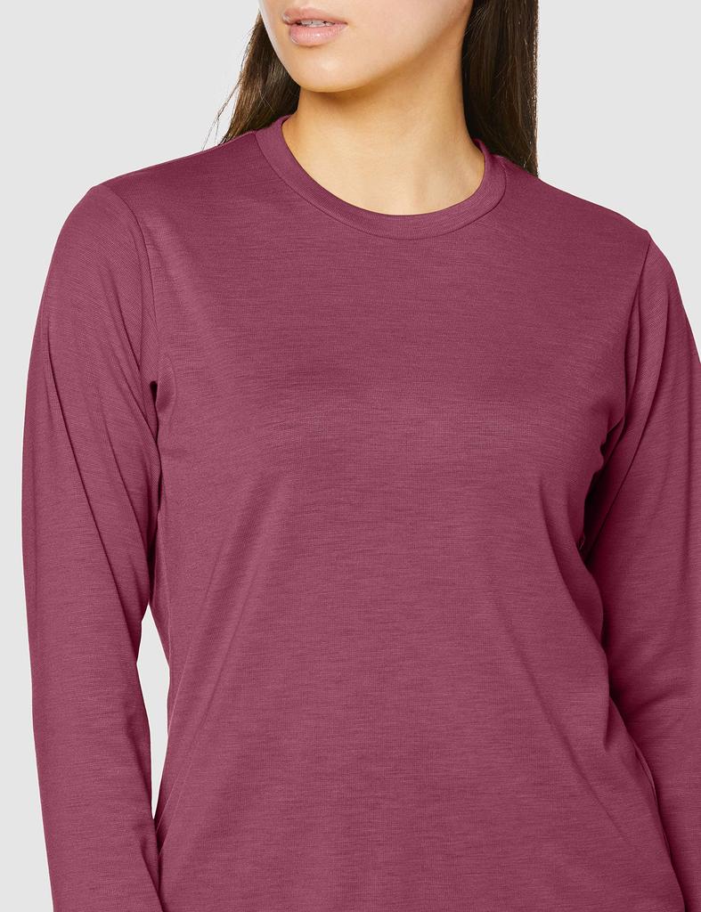Mizuno Wool Stretch Crew Neck Outdoor Travel Go to by Tawny Port Size M Women's Wear, B2MA0741, Red, (Japan)