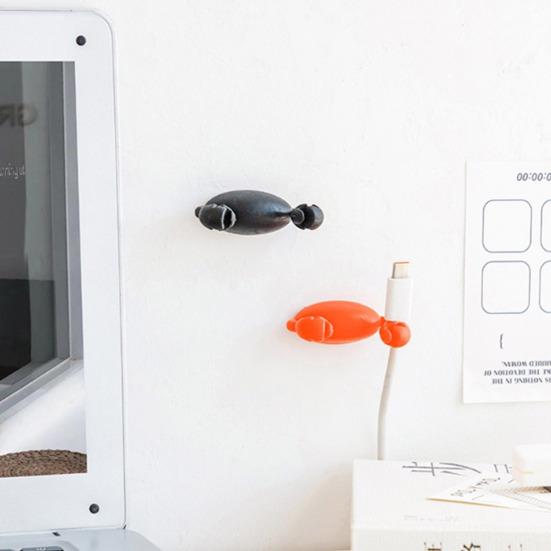 Клейкий зажим для кабеля с мультяшным крабом, домашний офис, стол, органайзер для шнура для зарядки телефона, держатель, держатель, блок питания, зажим для управления проводами