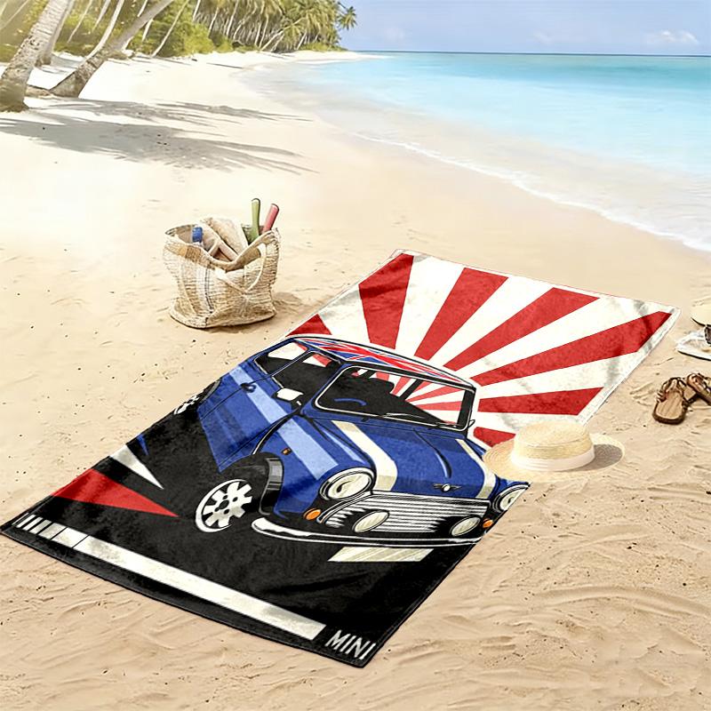 Blue car 2D Flat Print Beach Towel, Large Soft Quick Dry Towel for Beach Camping Swimming.MSTJ0918397