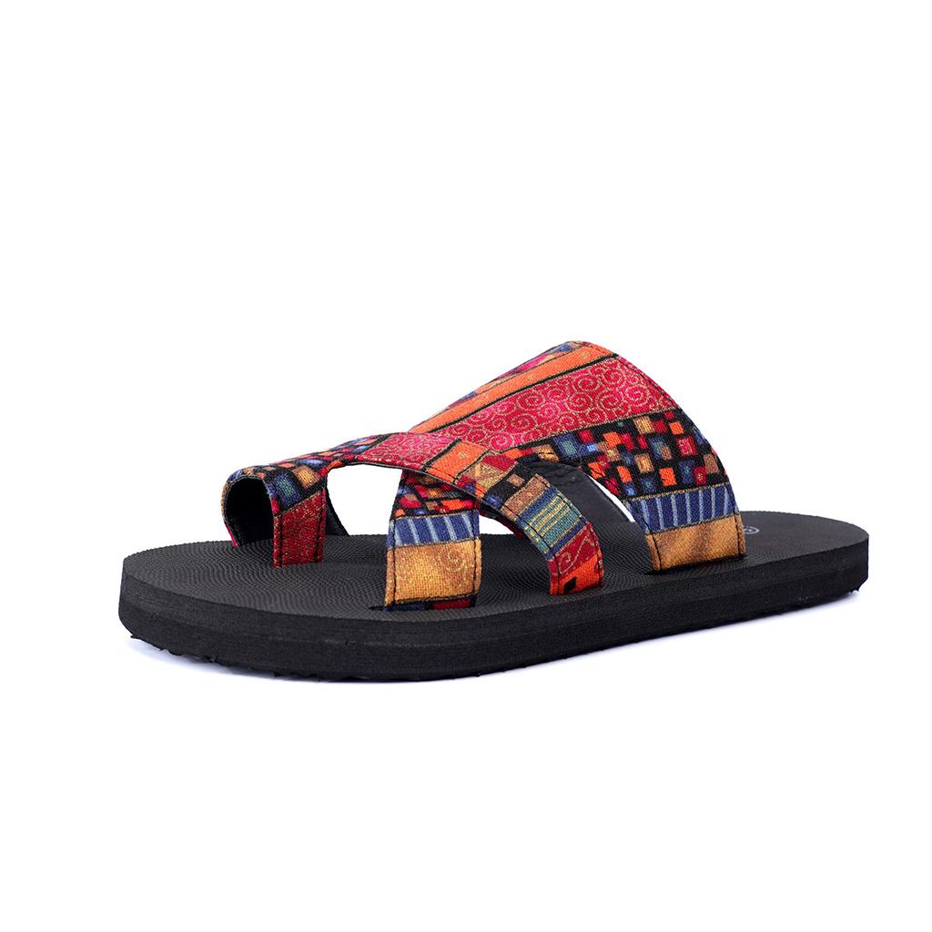 Тапочки женские большого размера на платформе с цветным носком, пляжные тапочки