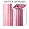 6*215mm 10 Colors Eco-friendly Reusable Metal Straws Set 304 Stainless Steel Drinking Straw Cocktail Party Favor Bar Accessory