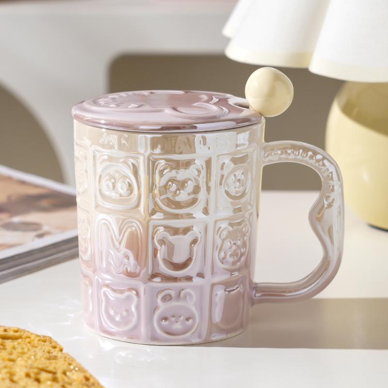 Ветряная керамическая чашка с крышкой Высокая ценность Дом Офис Пара Чашка для воды Подарочная коробка Подарок Высокий смысл