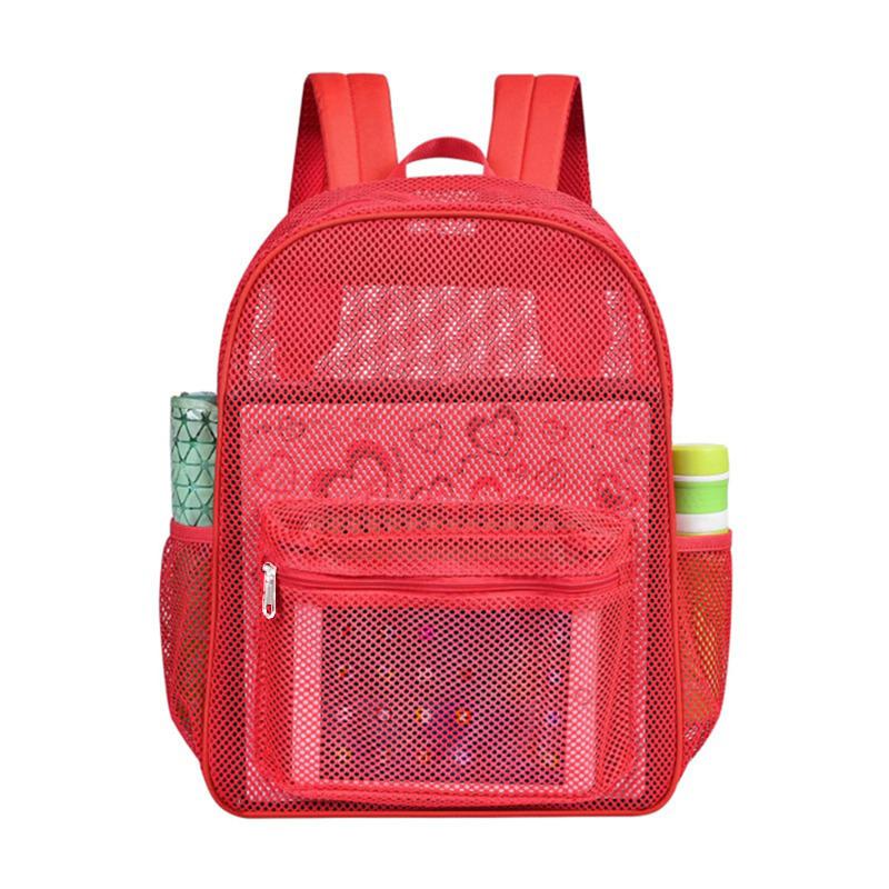 Сетчатая сумка через плечо с высокой грузоподъемностью, прозрачный простой пляжный рюкзак, легкая спортивная сумка для отдыха на открытом воздухе, сетчатая сумка для походов