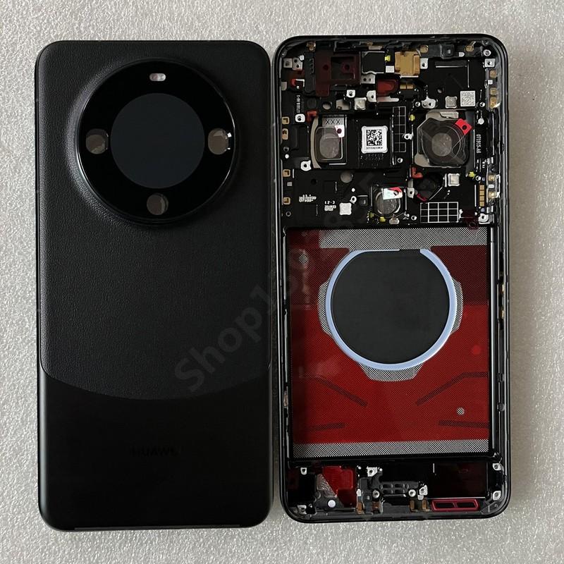 Новая задняя крышка для HW Mate 60 Pro Передняя рамка + Задняя крышка аккумулятора + Рамка камеры + Крышка вспышки с боковыми клавишами