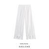 Kaslead New Women Clothes Western Style Fashion Simple Design Lace Beads Trousers