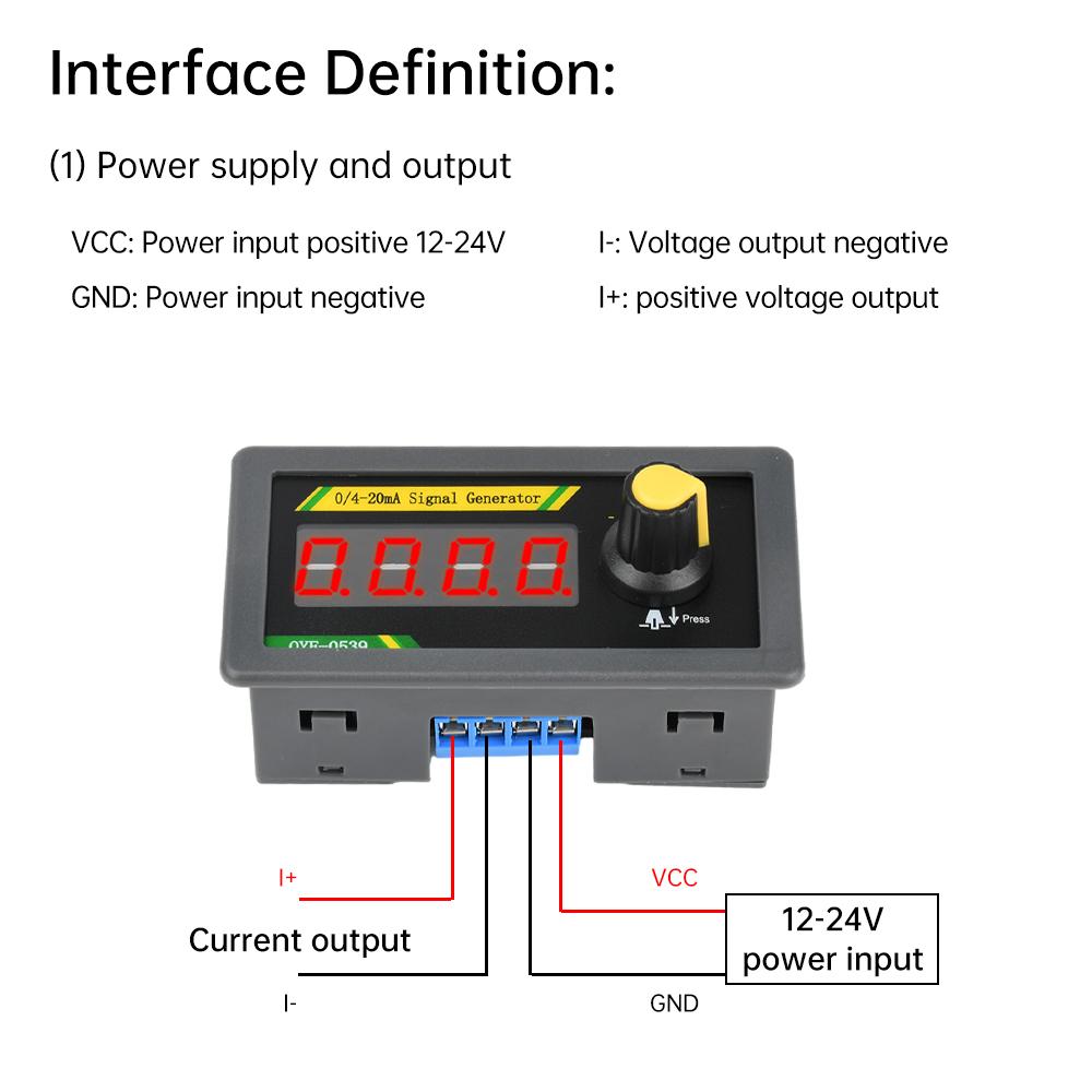 DC 12-24V Current Analog Signal Generator Signal Display Meter Sensor PLC Debugging Signal Generator 0/4-20mA Signal Output