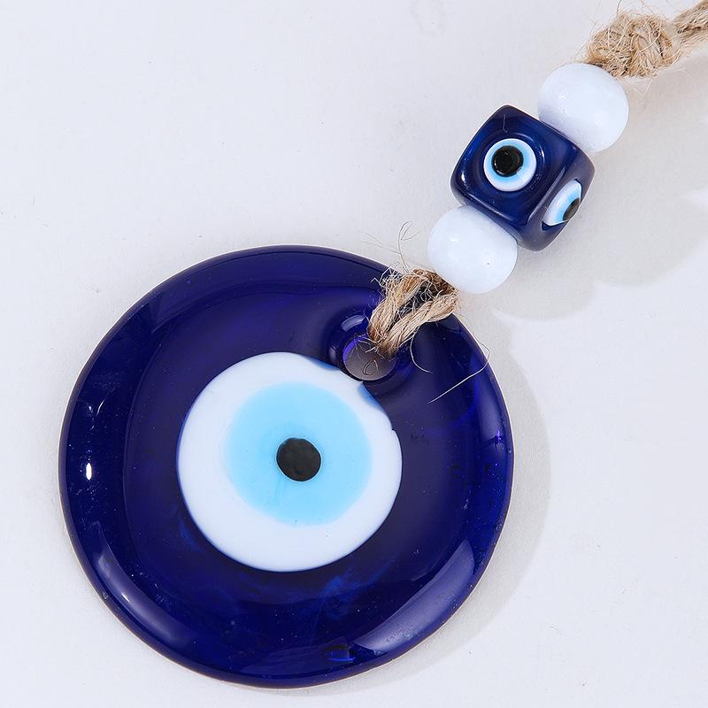 Колокольчик ветровой музыки в стиле ретро «Дьявольский глаз» с пеньковой веревкой «Голубой глаз» — доступен в двух размерах для европейского и американского декора