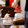 Красная праздничная керамическая кружка Zhaocai Fubao с крышкой, подарок на Новый год, сувенир, мероприятие, подарочная коробка для переноски