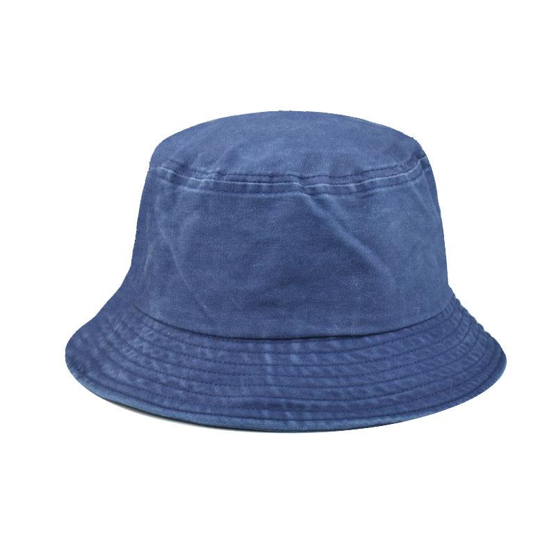 Однотонные Хлопковые Стиранные Джинсовые Панамы Унисекс Боб Складные Рыбацкие Кепки с Широкими Полями Хип-Хоп Горрос Мужские Женские Панамы-Ведра