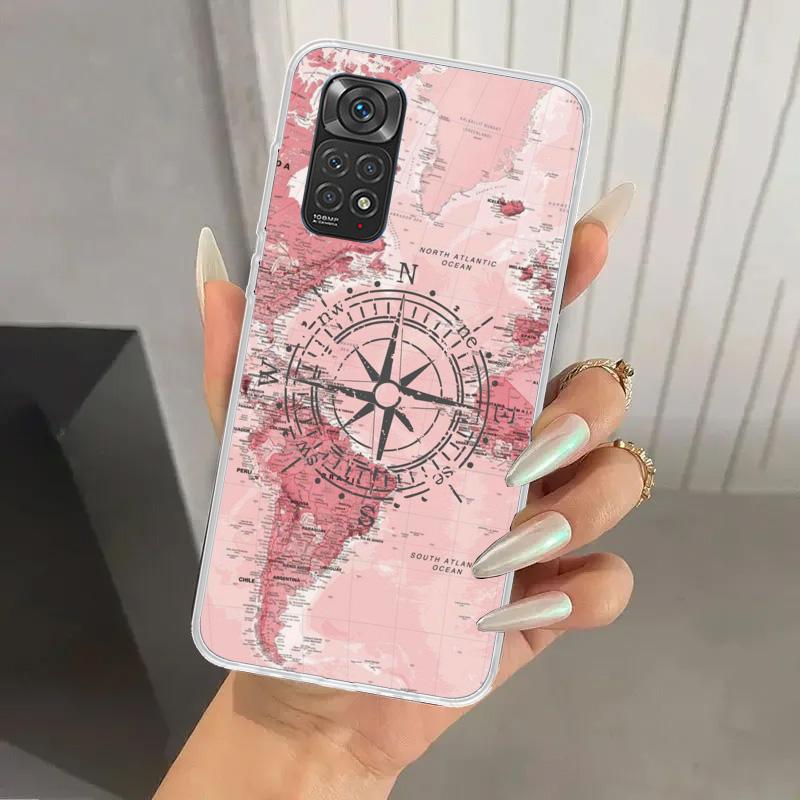 Чехол для телефона 'Карта мира, Планы путешествий' для Xiaomi Redmi Note 14 13 12S 12 11S 11 Pro Plus 11T 11E 10S 9 9S Мягкий чехол-накладка с принтом Не