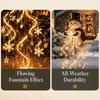 Winter Garden Pathway Illumination Solar Snowman Light with Flowing Snowflakes LED Christmas Waterfall Theme Yard Art Lighting Star Weatherproof