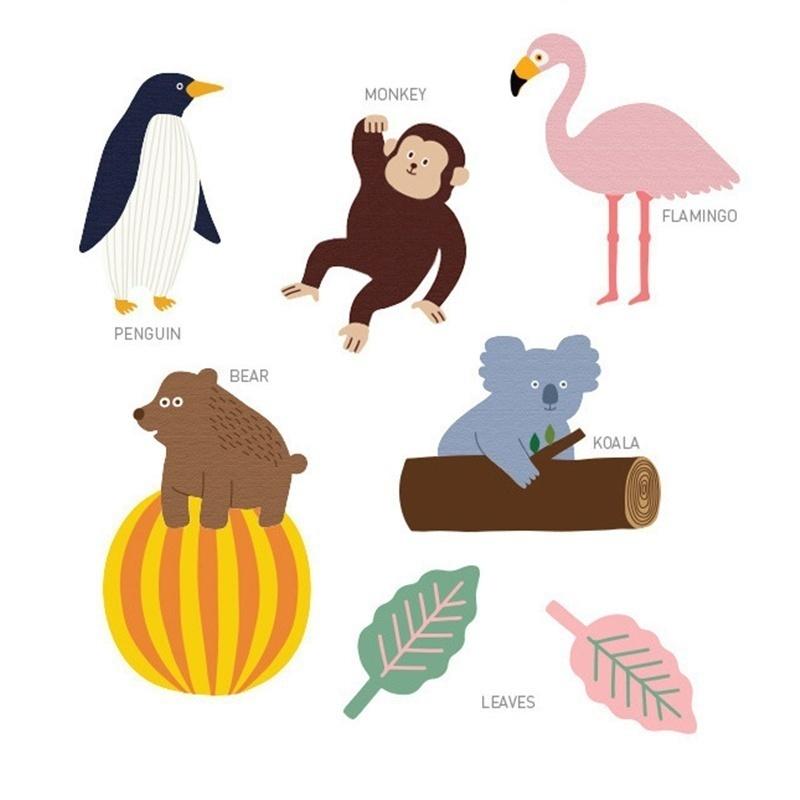 Новинка, 1 комплект, подвесной декор с изображением животных, флаг для вечеринки для мальчиков и девочек, свадебные цветные баннеры