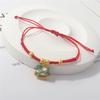 Fortune Lucky Pony Red Rope Chinese Style Red Rope Weave Bracelet Horse Pendant Bracelet  Gift