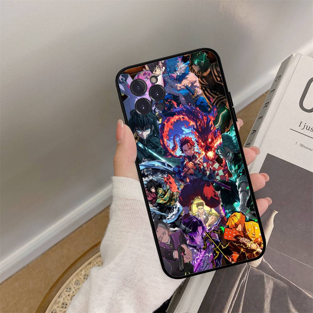 Demon Slayer Cartoon Phone Case For IPhone 16 15 14 13 12 Mini 11 Pro XS Max X XR SE 6 7 8 Plus Soft Silicone Cover