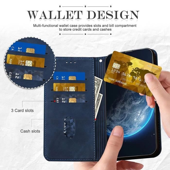 Coque de protection - Samsung - Galaxy A05 - Cuir PU et TPU - Poche à cartes - Béquille