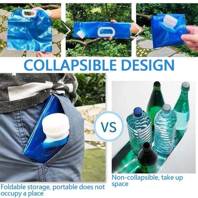 5/10L Water Bag Camping Supplies Portable Folding Water Bucket Large Water Bottle Container Outdoor Travel Collapsible Pouch Outdoor Water Storage Bag