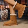 New Fashionable Round Toe Elegant Snow Boots Winter Flat Wear-resistant Soft Students Plus Velvet Warm Women's Shoes