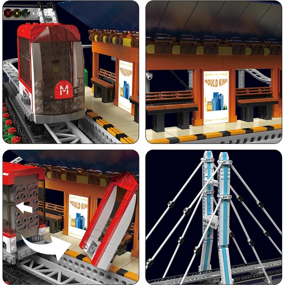 MOULD KING 16052 Технический автомобильный строительный блок, городской вагон с дистанционным управлением и деталями гусеницы, модель игрушки, детский рождественский подарок