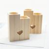 1pc Love Shaped Candleholder Mother's Day Wooden Heart Shaped Small Wax Candleholder Solid Wood Romantic Gift Aromatherapy Base
