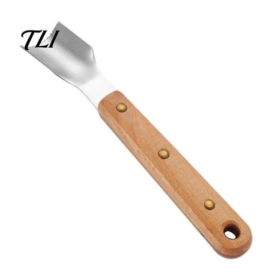 Corn Cob Peeler Stainless Steel with Wooden Handle, Sawtooth Blade Portable Thresher Curved Scraper, Stripping Tool for Kitchen Gadget Easy Clean