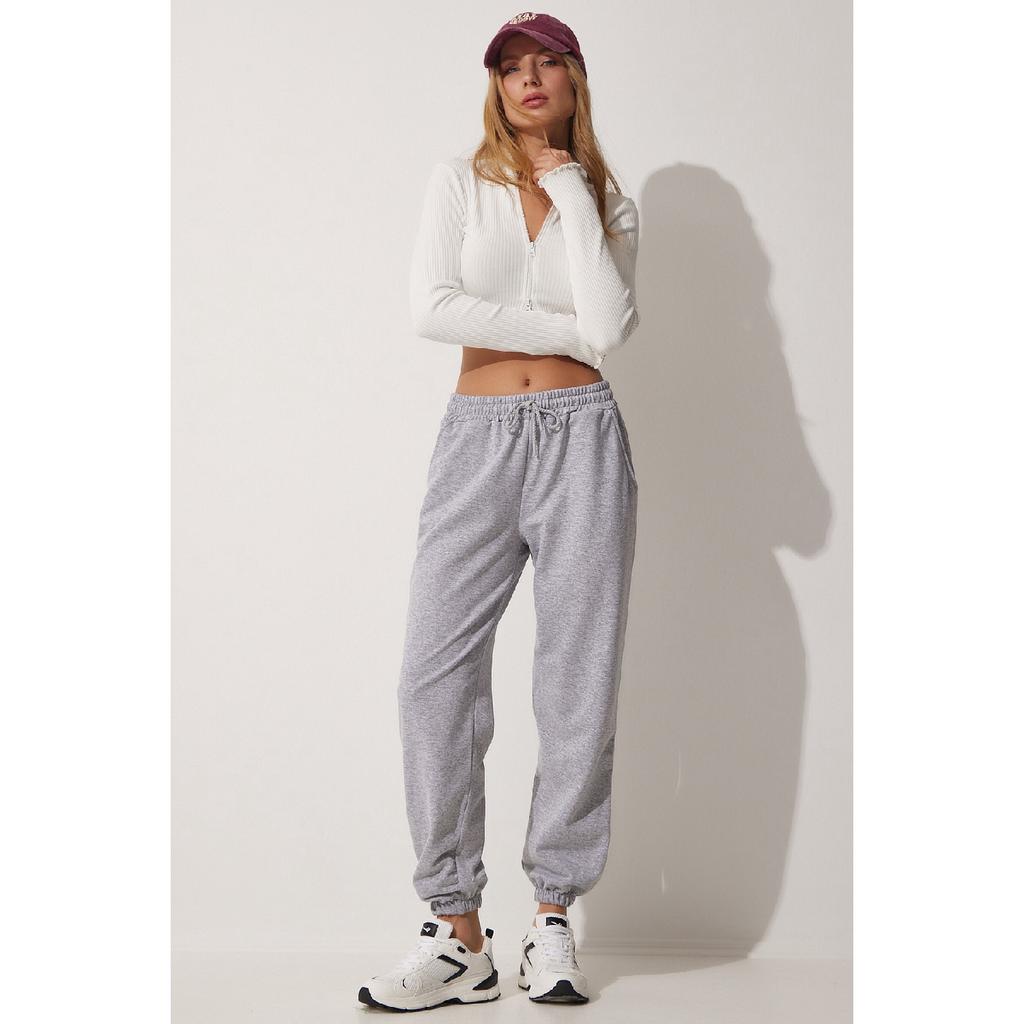 Women's Gray Pocket Sweatpants Cr00327
