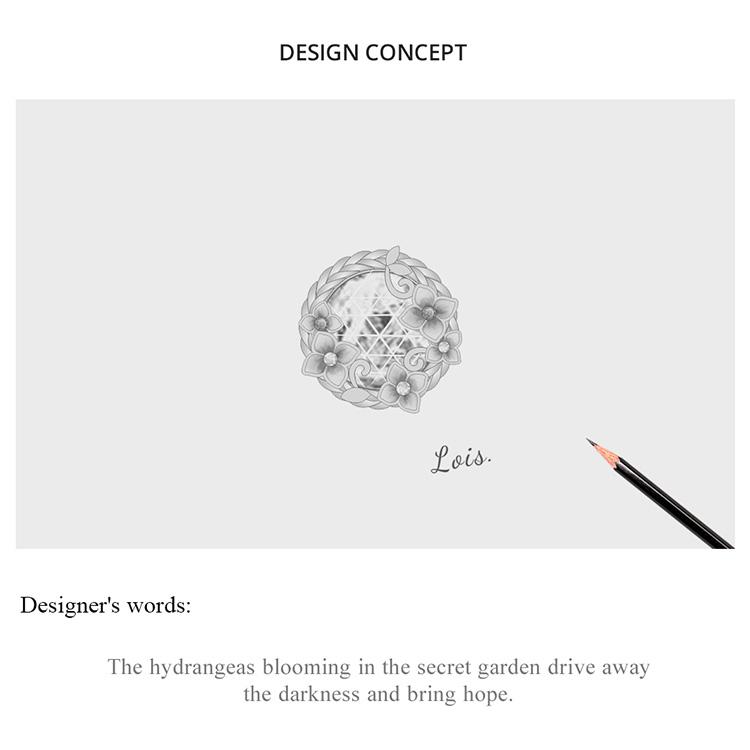 BAMOER из стерлингового серебра 925 пробы, секретные садовые стеклянные бусины с гортензиями для оригинальных браслетов и ожерелья диаметром 3 мм