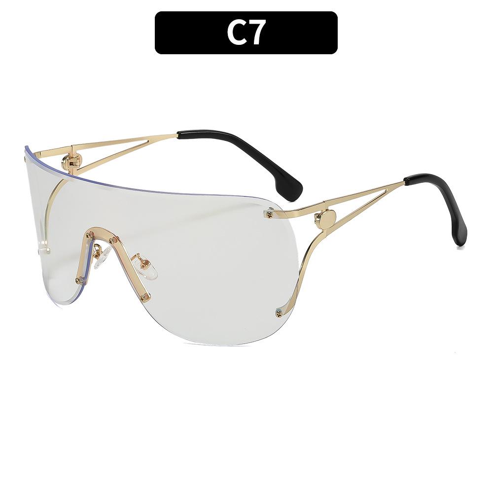 New Frameless Square Outdoor Sunscreen Sunglasses European And American Personalized One-Piece Sunglasses Trendy Men'S And Women'S Sunglasses