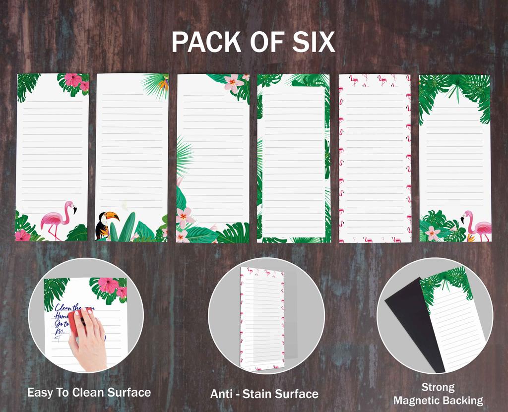 Inkdotpot Упаковка из 6 забавных магнитных списков для сухого стирания на холодильнике, протирание без пятен, быстрые заметки, доска для покупок и список продуктов на холодильник