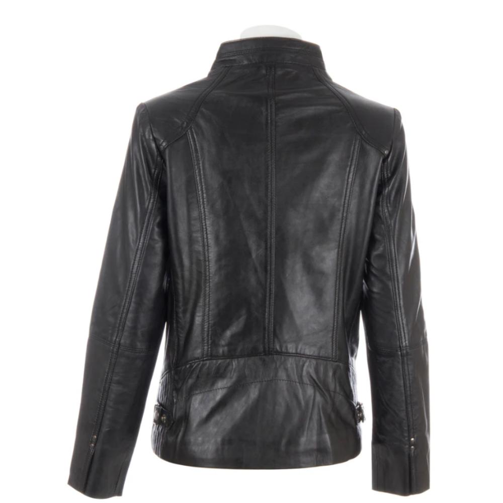 AVIATRIX Women's Real Leather Jacket (OBFQ) - Black