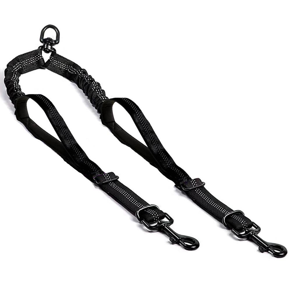Shock Absorbing Dual Dog Leash No-Tangle Pet Walking Rope Two Dog Lead Rope Two Dogs Walking