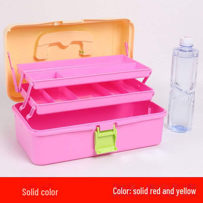 Большая вместимость, 3-слойная прозрачная коробка для хранения художественных инструментов и карандашей