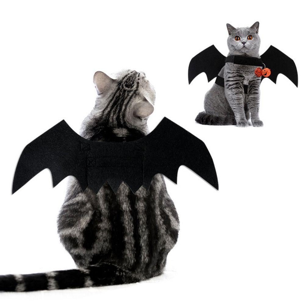 Black/Purple/Orange Cat Bat Wings Harness with Bell Dog Wings Costumes  Photo Props