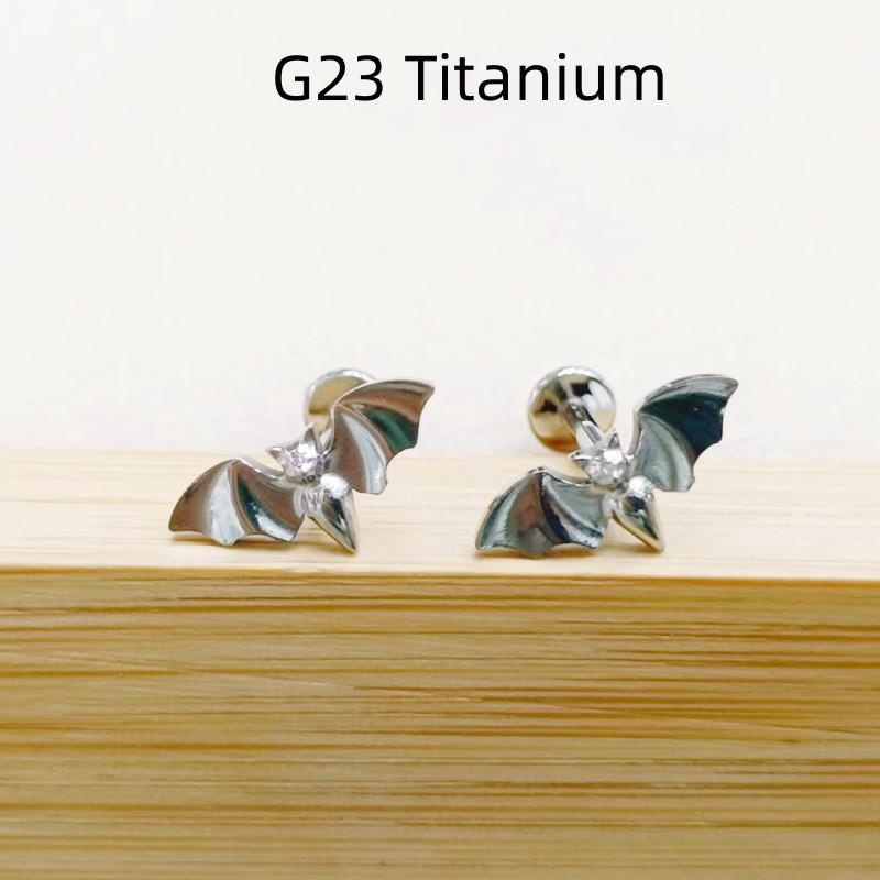 Титановый пирсинг для губы и хряща хеликса, дизайн летучей мыши G23