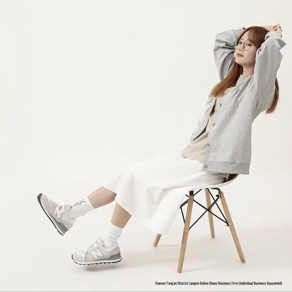 New Balance NB574 Серые Ретро Беговые Кроссовки для Мужчин и Женщин