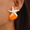 Bohemian Starfish Stud Earrings Scallop Starfish Pendant Earrings Shell Drop Earrings  Women