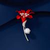 Red Kapok Brooch High-End Feminine Elegance Suit Pin Luxury Versatile Corsage Evening Dress With Accessories