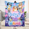 Bluey Friends Adventure Customize Your Name Blanket Cozy Customizable Blanket Comfortable for Sofa Living Room Livingroom Bedding for All Occasions
