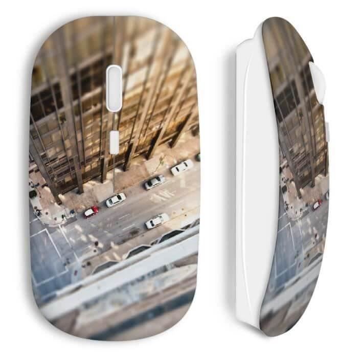 Souris sans Fil - MANIACASE - Street view - Blanc - Clé USB wifi incluse - Compatible Mac et PC
