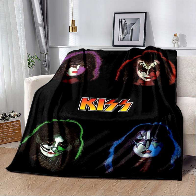 Плед с узором группы KISS Легкий плед для гостиной, спальни, детской комнаты Теплый плед Рождественский подарок