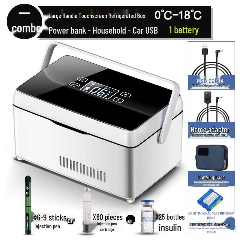 Портативный мини-холодильник для инсулина с перезаряжаемым контролем температуры