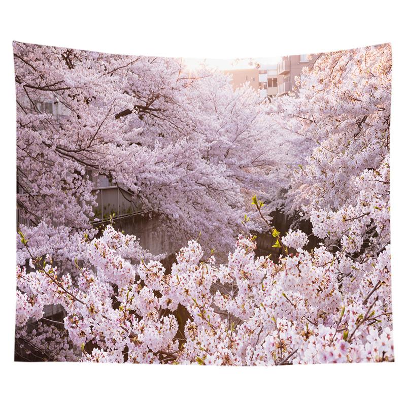 Красивый красный принт большого дерева, настенный гобелен с вишневым цветом, настенный гобелен в стиле бохо, настенный гобелен с мандалой, декоративный гобелен