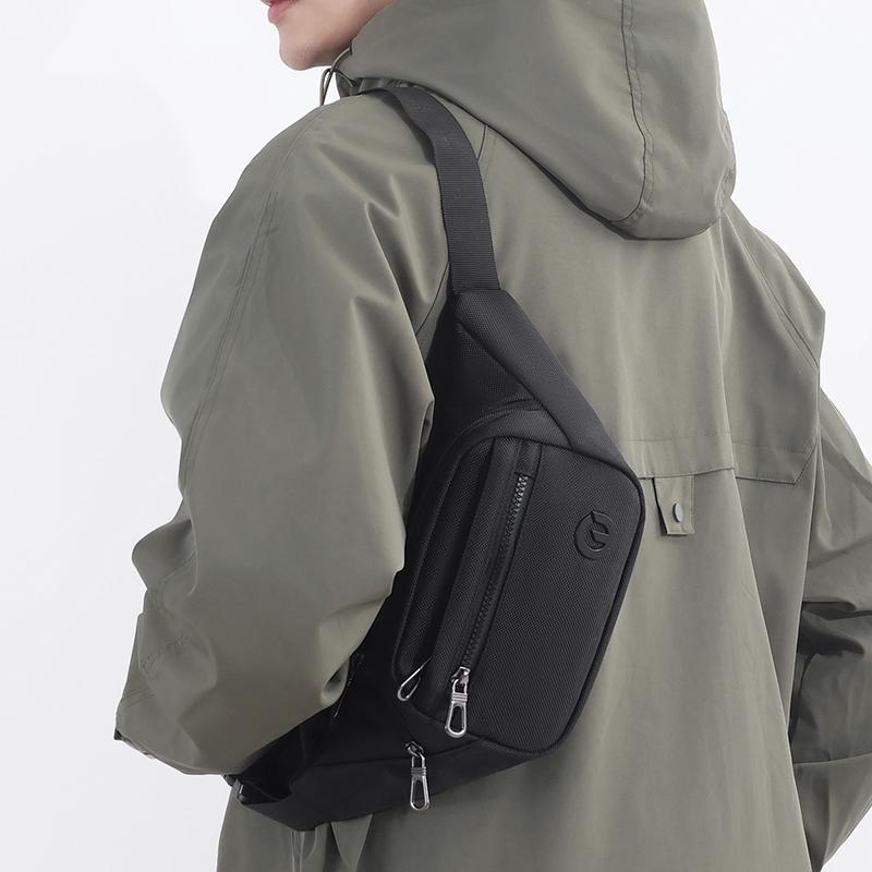 Water-repellent Men's Waist Bag Outdoor Sports Shoulder Crossbody Bag Chest Bag