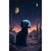 Vintage Space Astronaut Cats Poster Surrealism Vaporwave Retro Futuristic Funny Animal Canvas Painting Wall Art Room Home Decor